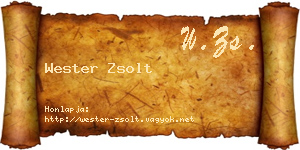 Wester Zsolt névjegykártya